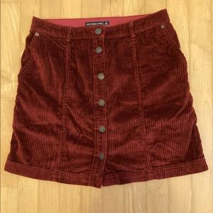 Maroon corduroy Abercrombie mini skirt.
